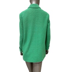 Chanel Cruise 2020 Green Bouclé Jacket Size FR 40 with CC Buttons