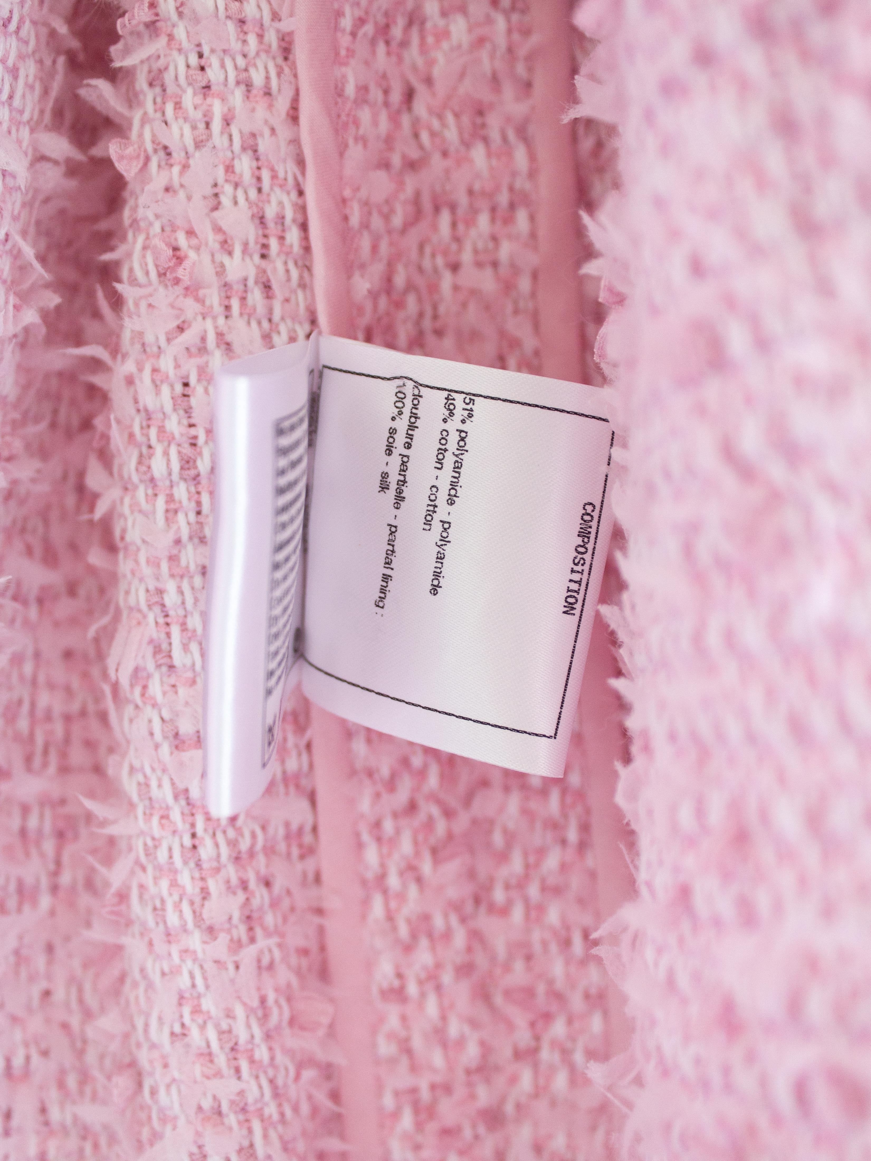 Chanel Cruise 2021 Pink Fantasy Tweed CC Logo 21C Jacket 2