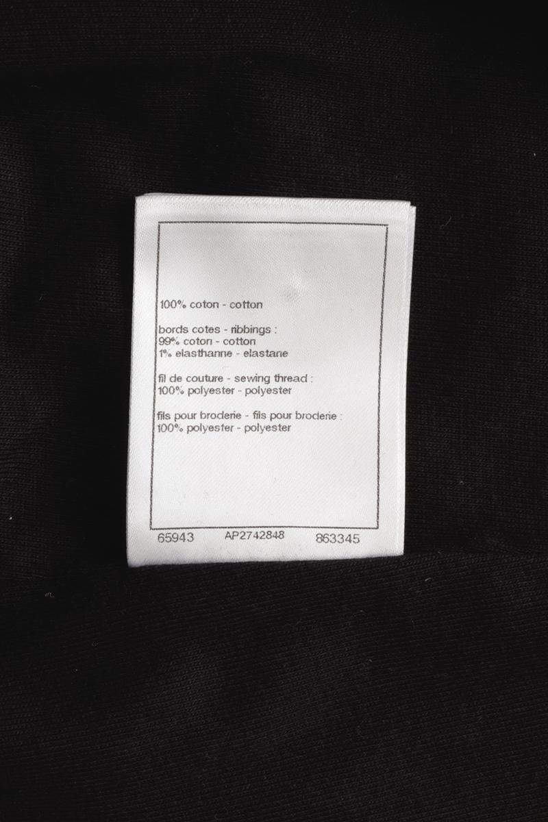 Chanel Cruise 2024/2025 Double C Logo Iridescent Black Zip Up Hoodie Size 40 FR en vente 8