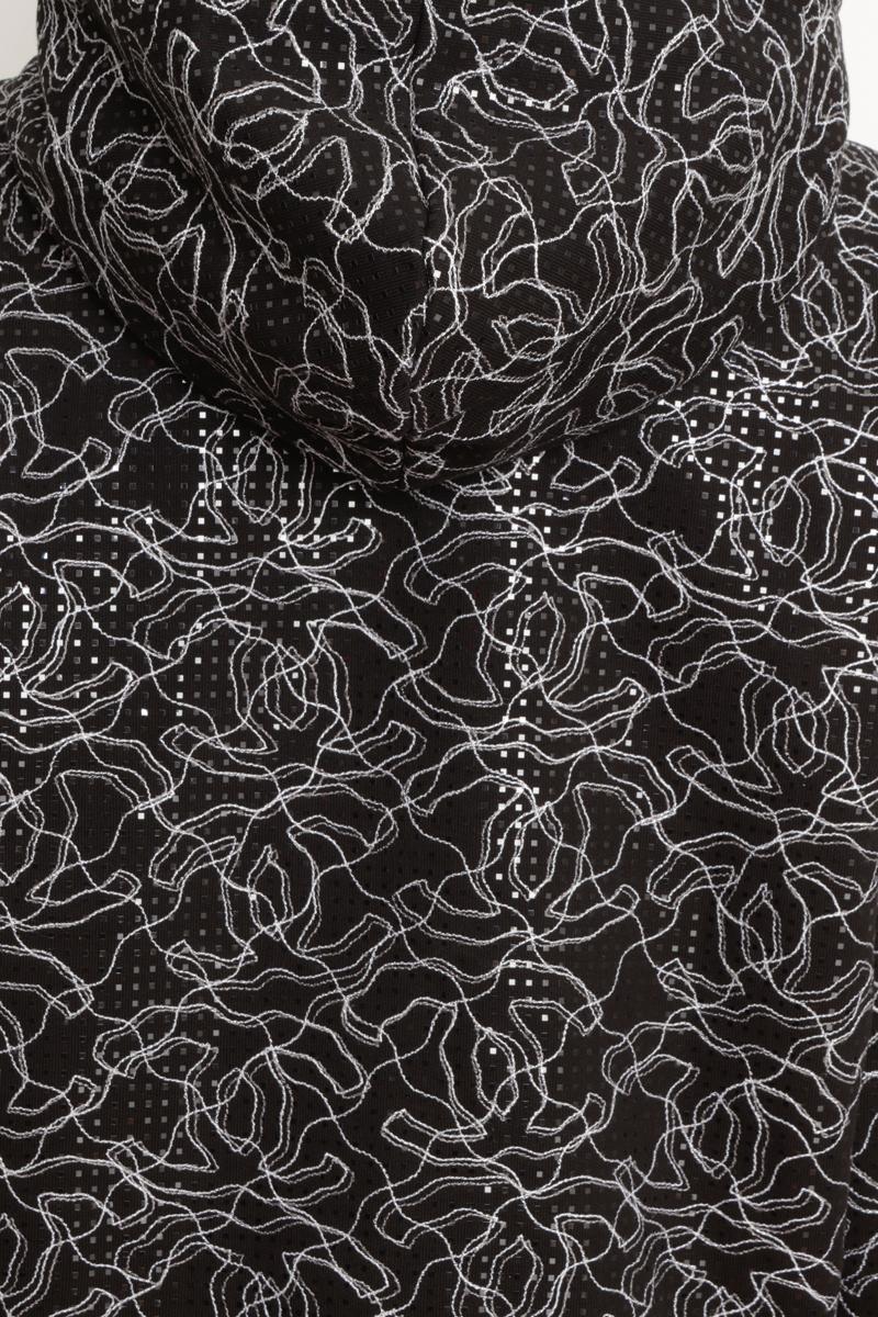 Chanel Cruise 2024/2025 Double C Logo Iridescent Black Zip Up Hoodie Size 40 FR en vente 2