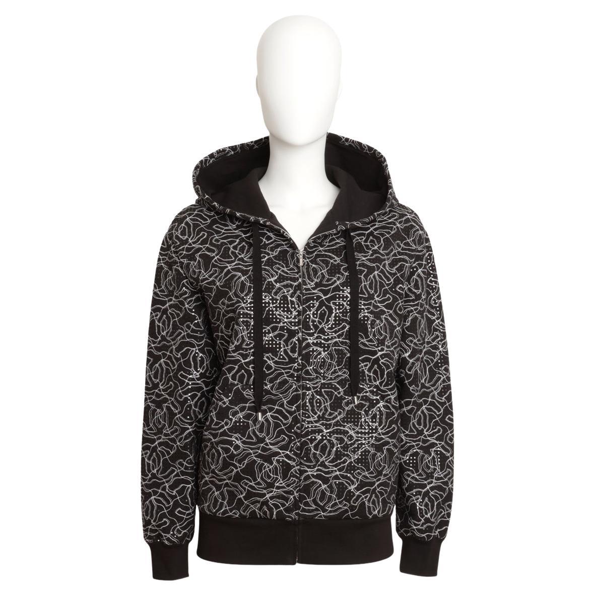 Chanel Cruise 2024/2025 Runway Double C Logo Iridescent Black Zip Up Hoodie