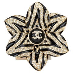 Chanel Cruise 23 Black Flower Pin