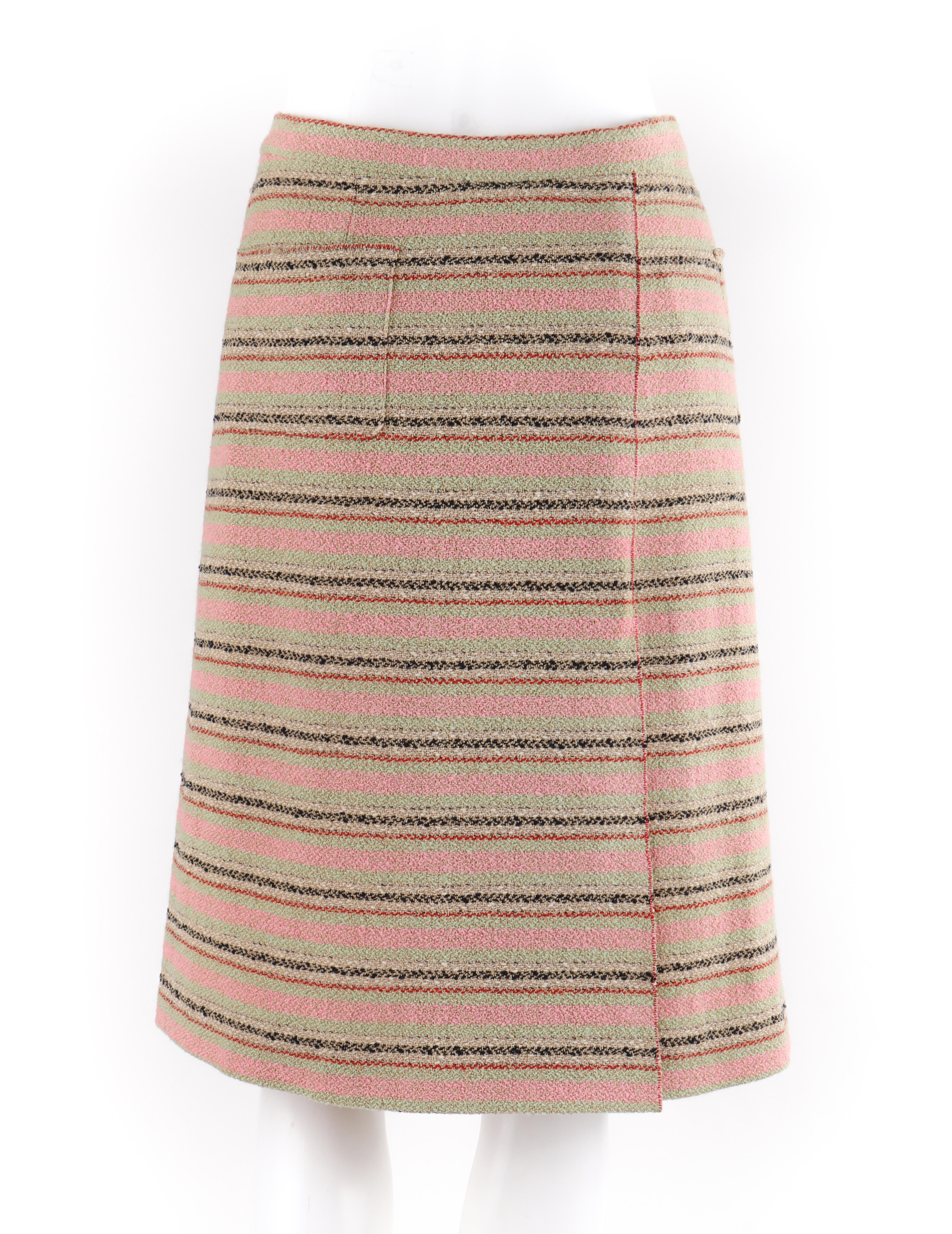 chanel striped skirt