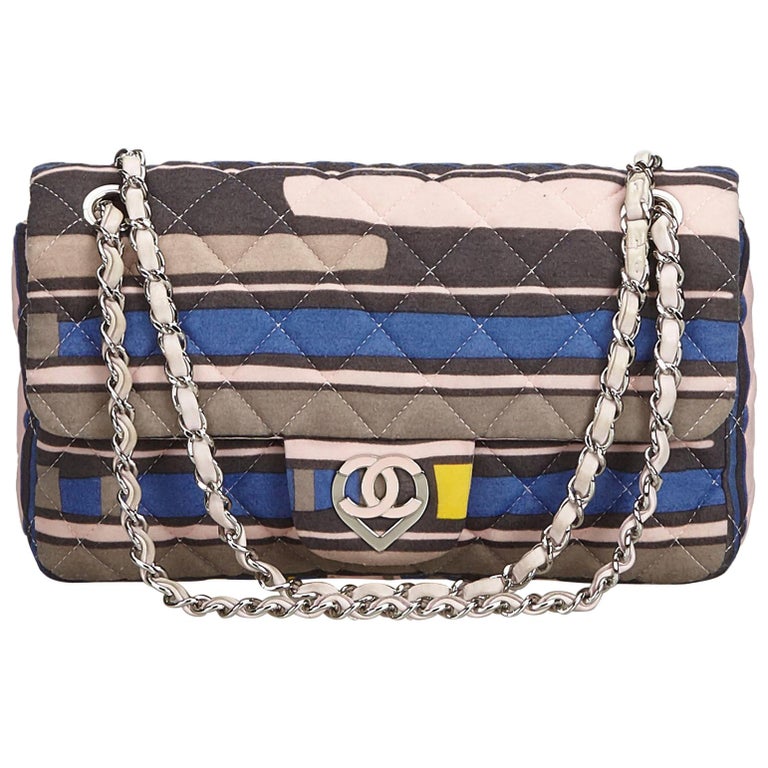 Chanel Cruise heart-shaped CC clasp fabric flap bag at 1stDibs