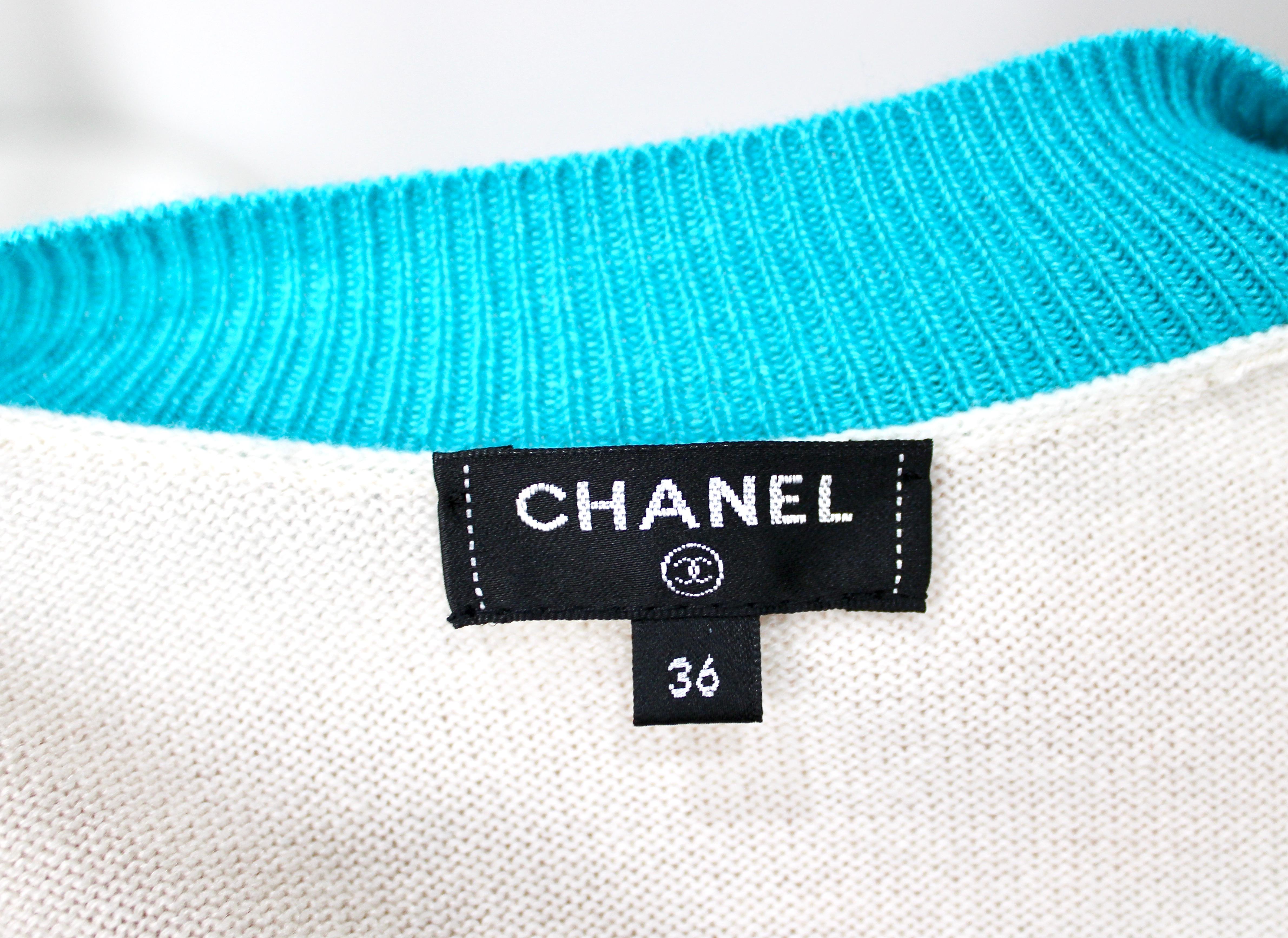 Chanel Cruise La Pausa Kaschmir Pullover mit V-Ausschnitt circa 2019 im Angebot 2