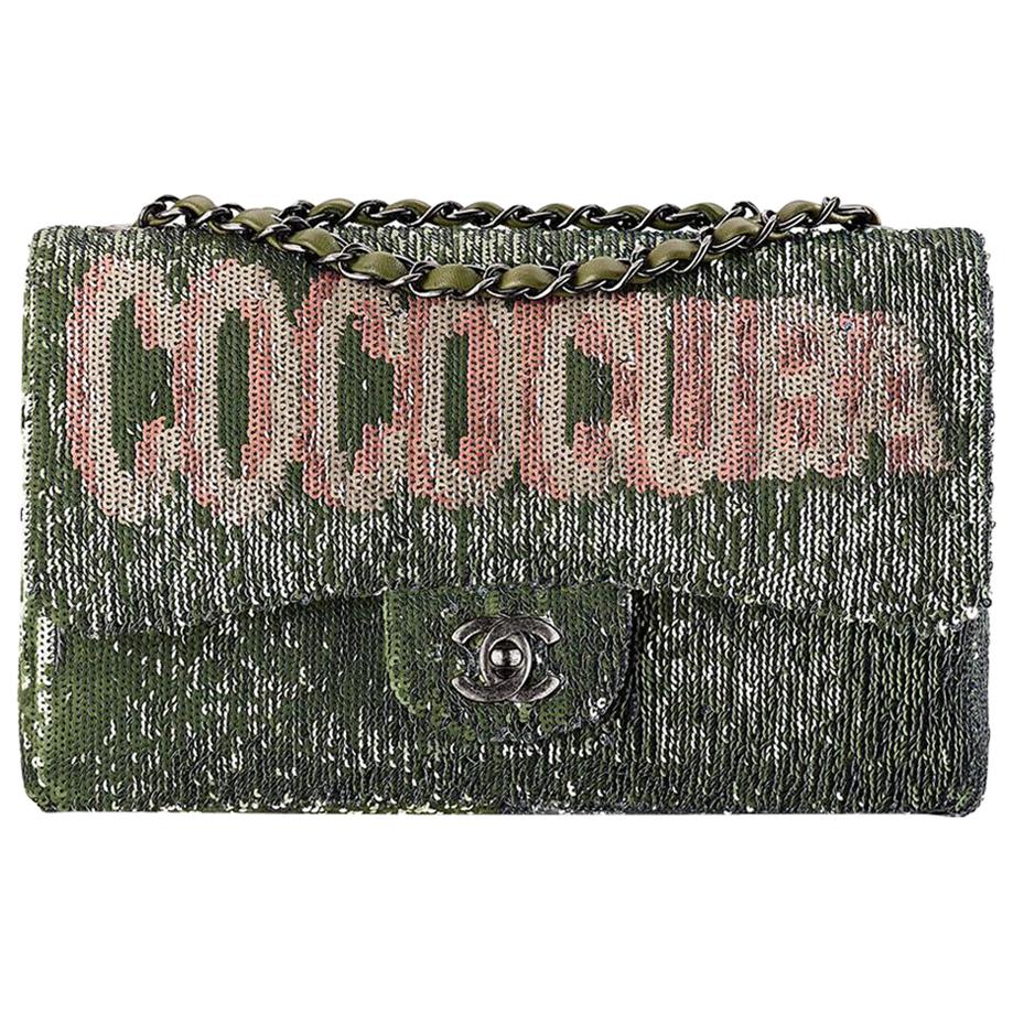 Chanel Cruise Lambskin-Trimmed Sequin Classic Flap Bag 