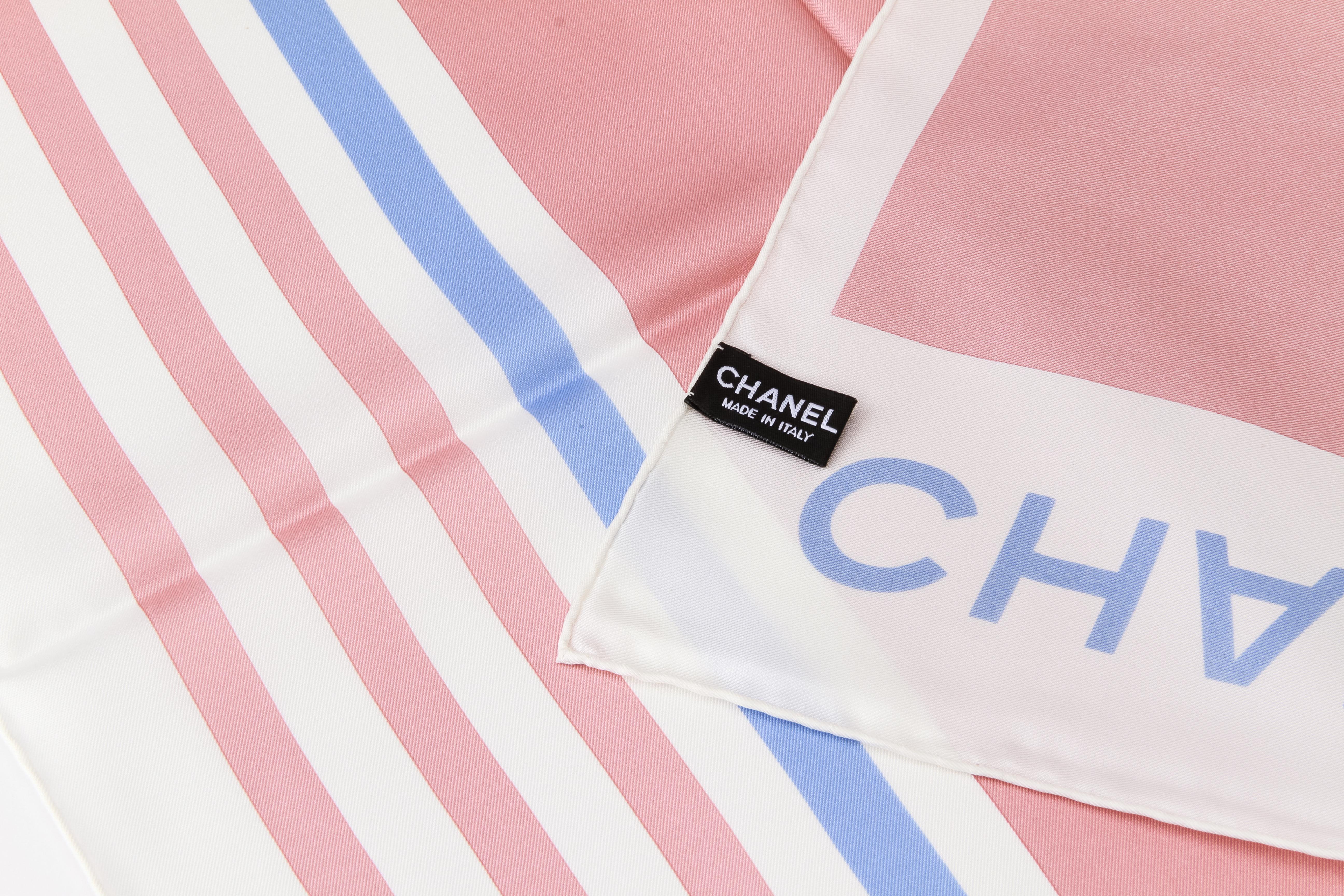 Chanel Cruise Line Pink Silk Scarf
Cruise 2019 scarf
 35