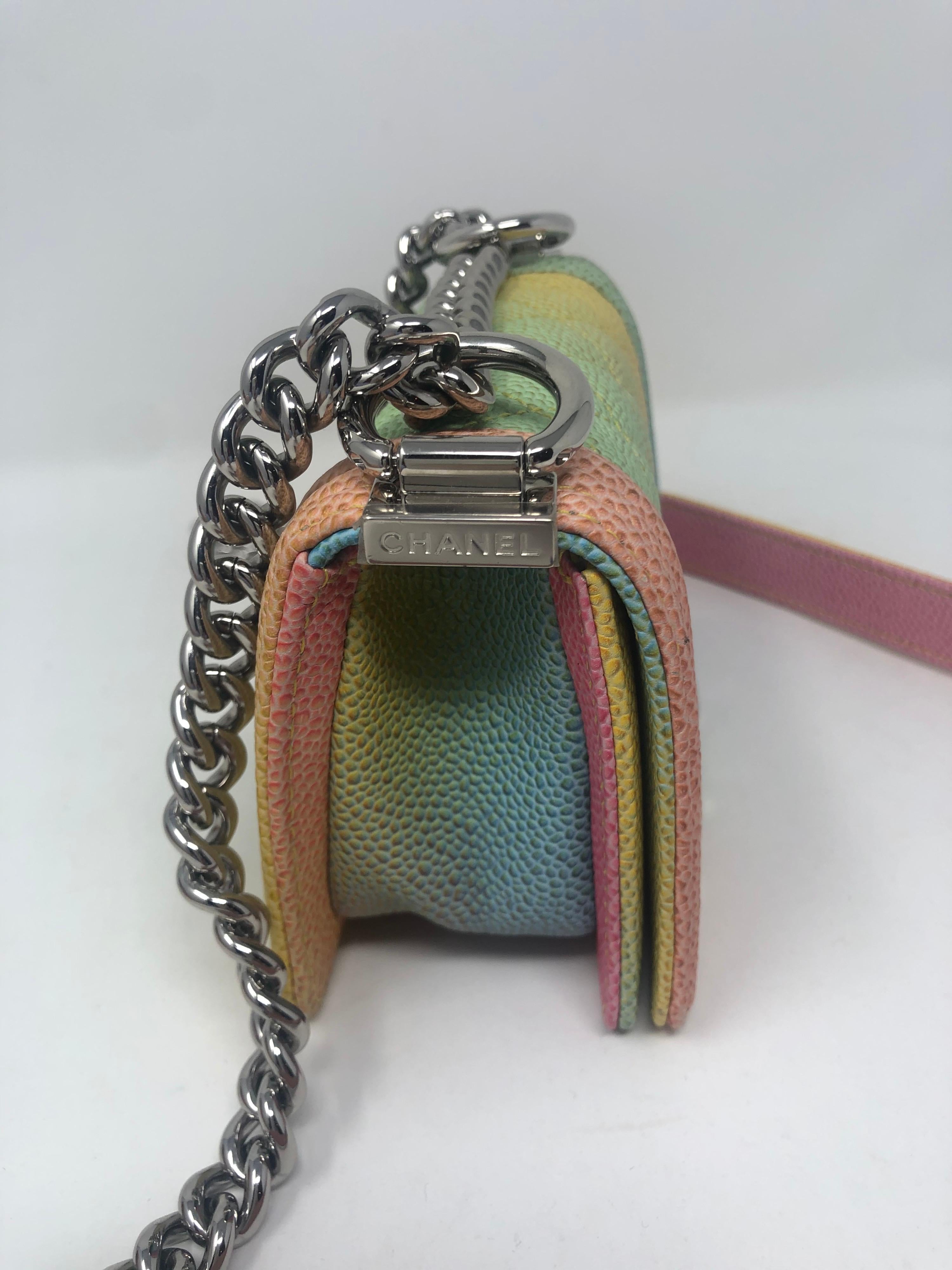 Brown Chanel Cruise Rainbow Pastel Mini Boy Bag