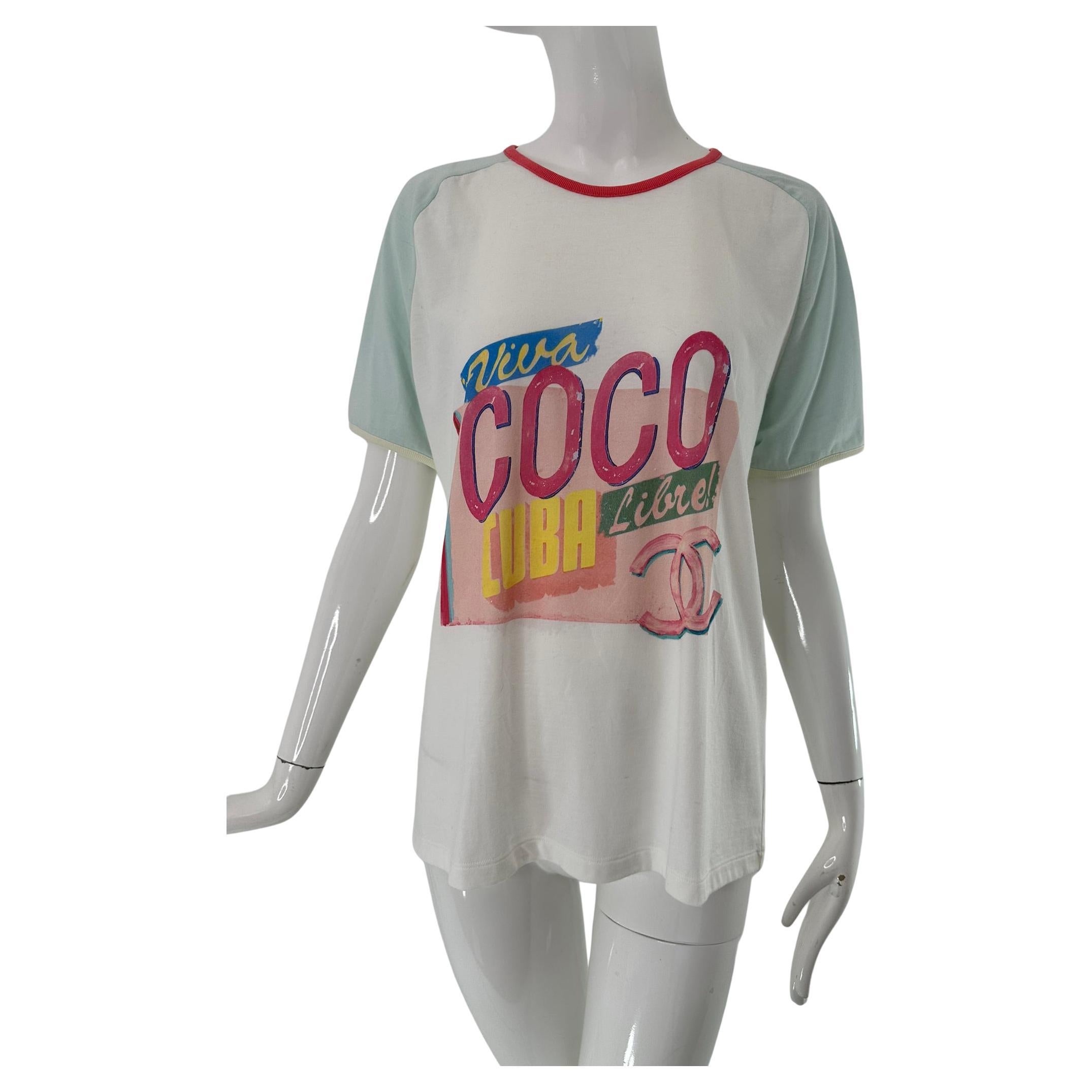 Chanel Cruise Runway 2017 Viva Coco Cuba Libre T Shirt Large Unworn With Tags