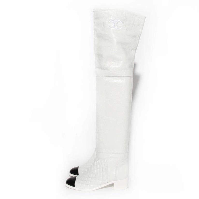 Chanel Crumpled Thigh High Boot (Karl Lagerfeld) at 1stDibs