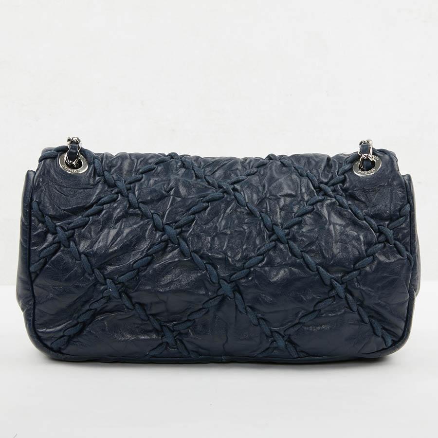 CHANEL Crushed Blue Quilted Lambskin Bag 5