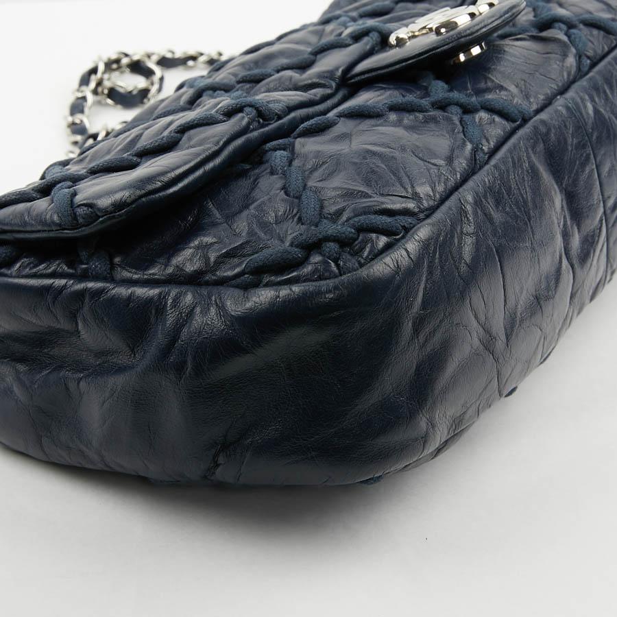 CHANEL Crushed Blue Quilted Lambskin Bag 7