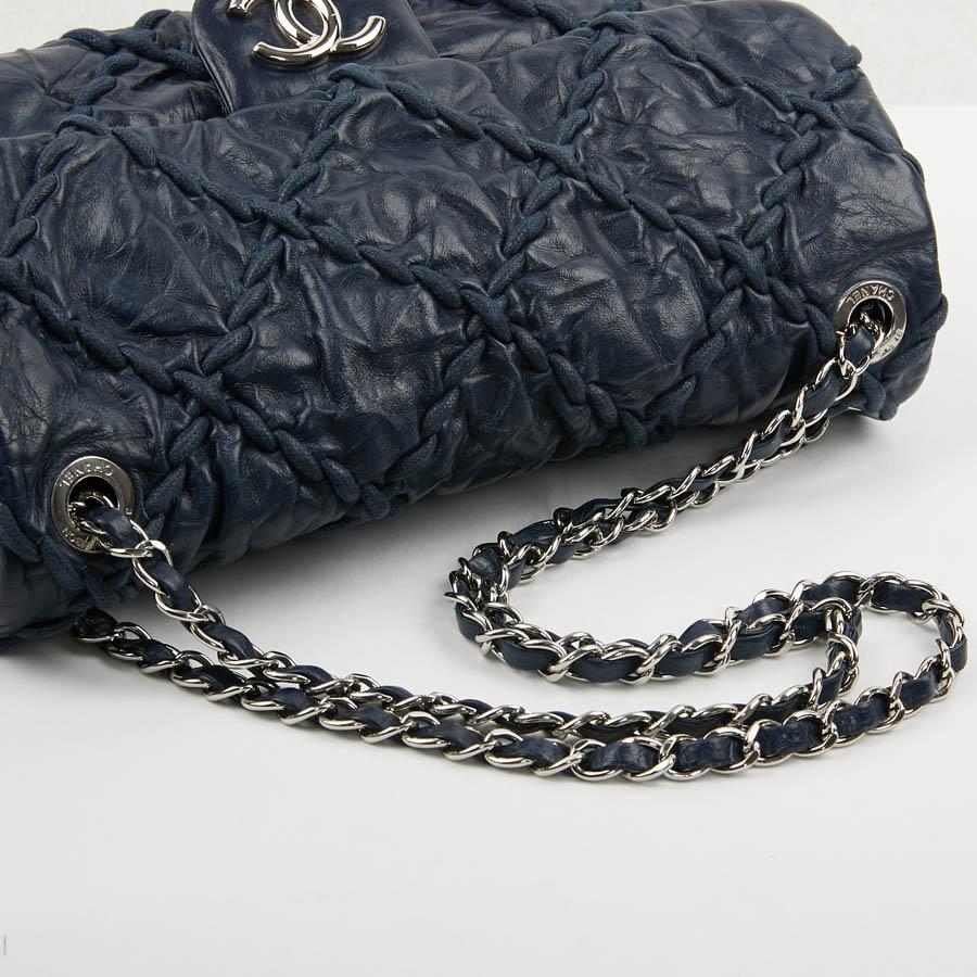 CHANEL Crushed Blue Quilted Lambskin Bag 9