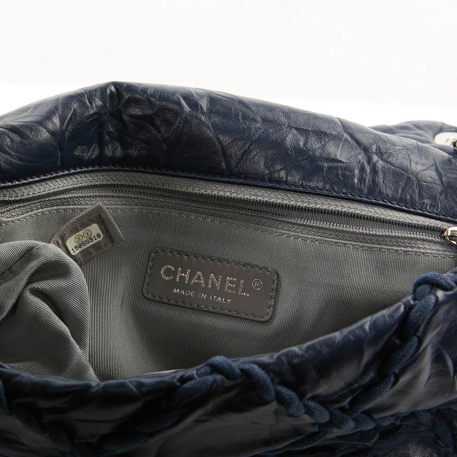 CHANEL Crushed Blue Quilted Lambskin Bag 3
