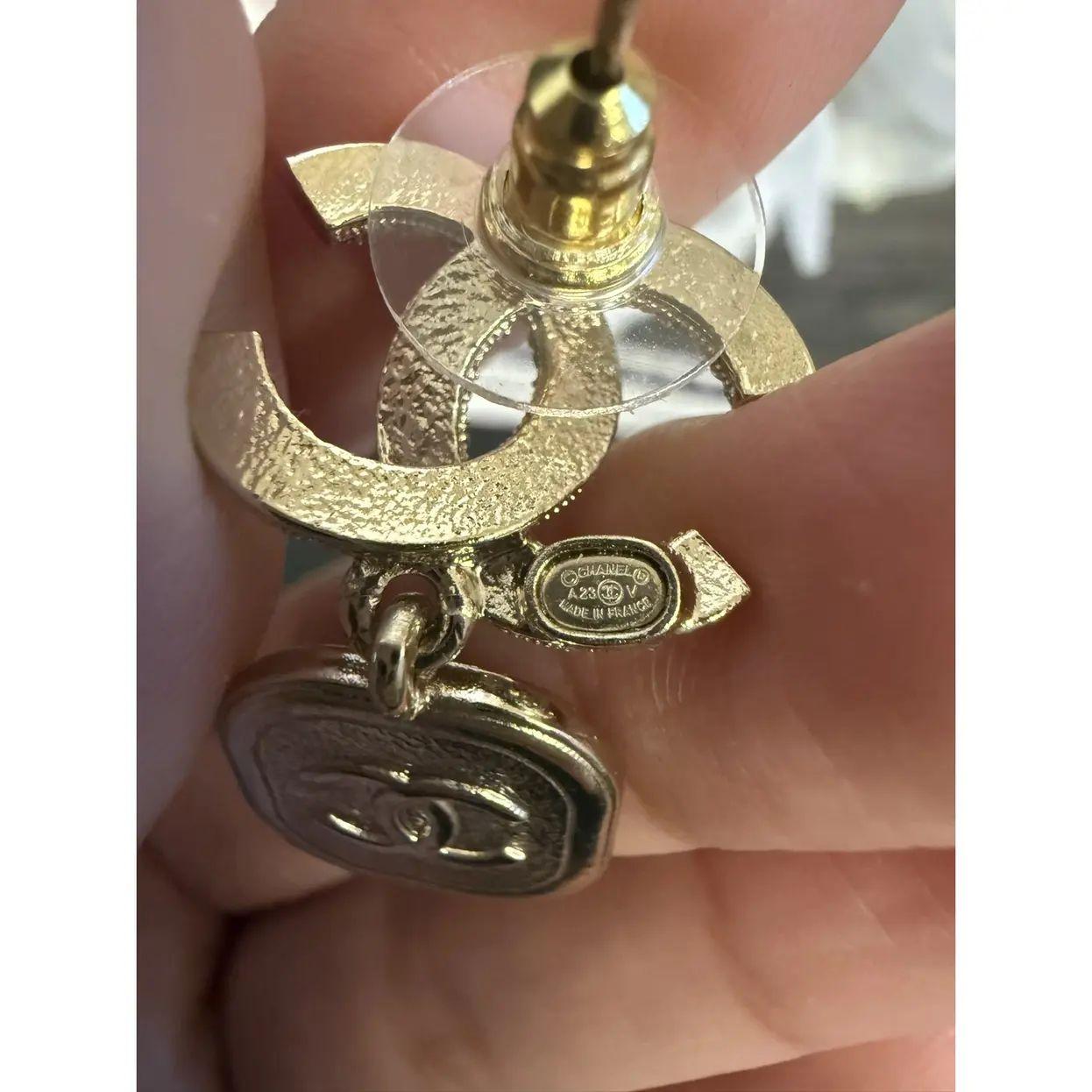 da uomo o donna Orecchini CC di Chanel con cristalli e finte perle in vendita