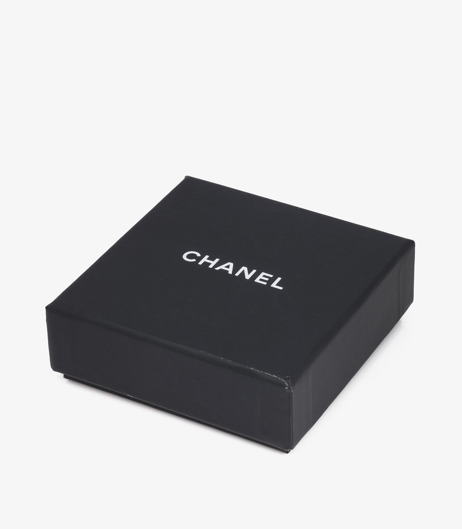 Chanel Crystal & Black Resin Gold Tone CC Drop Clip Earrings 2