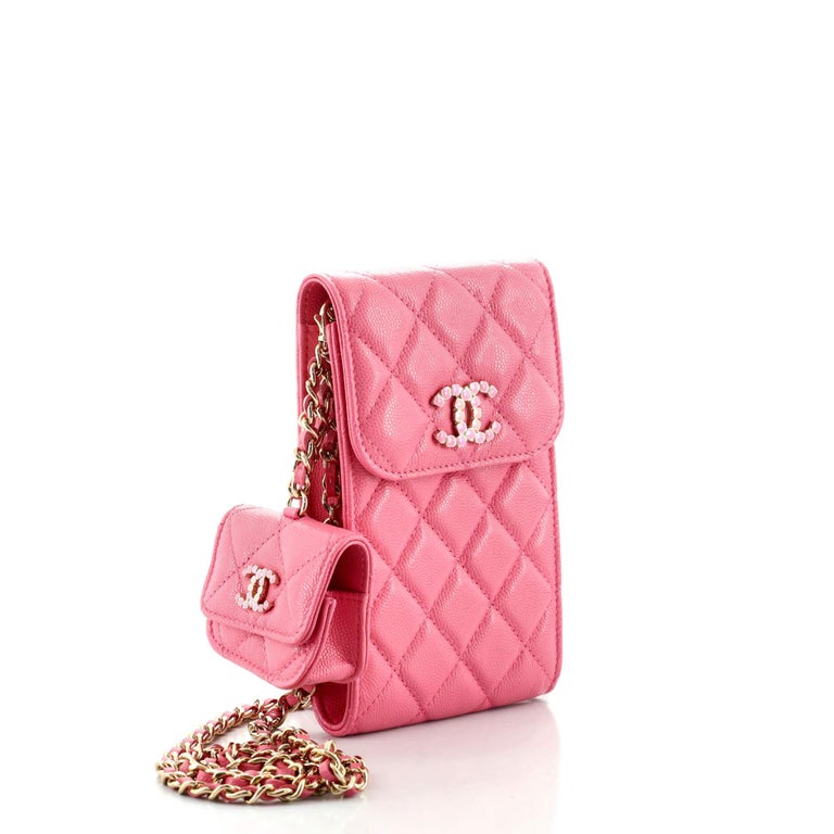 Chanel Crystal CC Flap Phone Holder Crossbody Bag and Airpods Pro