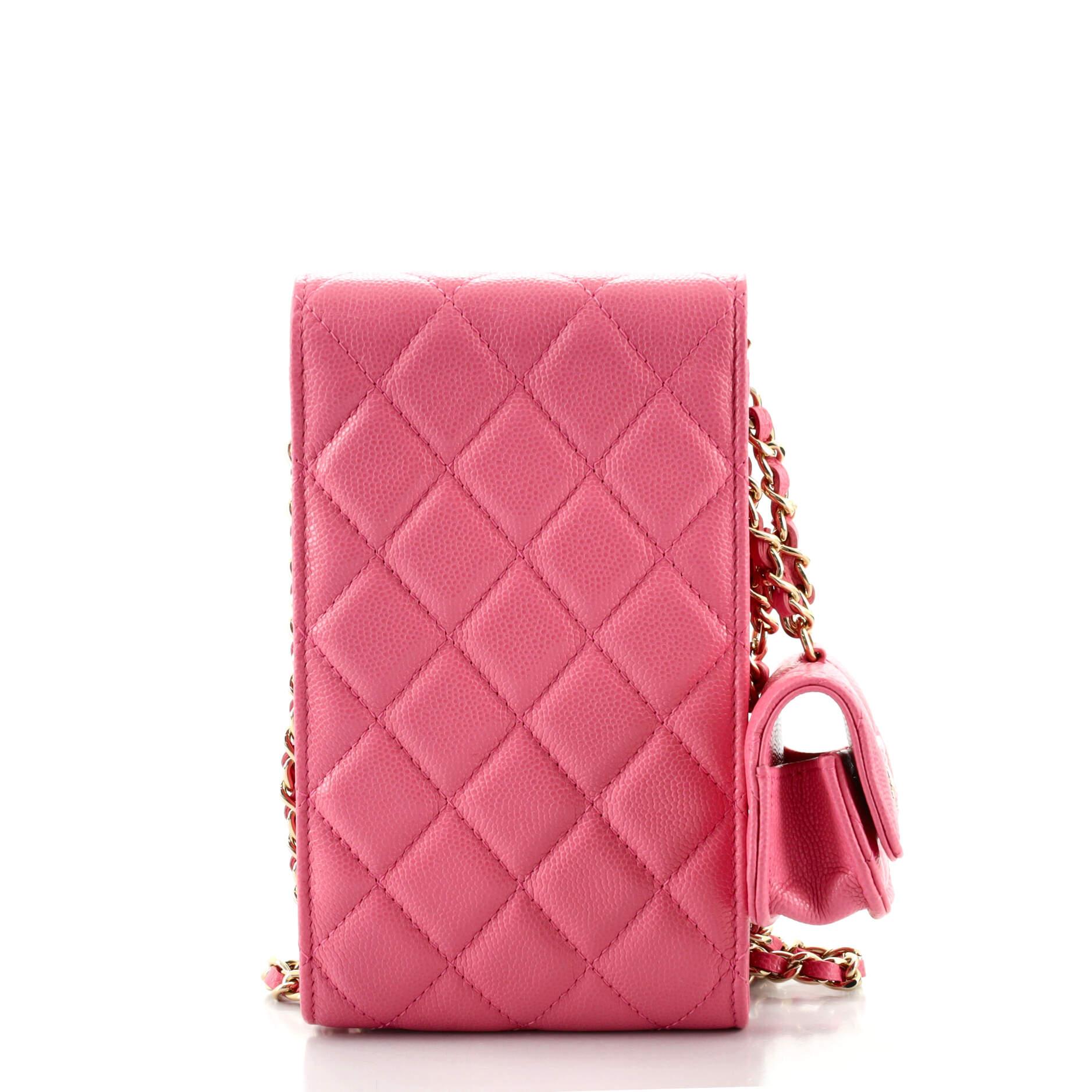 pink chanel phone bag