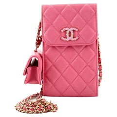 Chanel Crystal CC Flap Phone Holder Crossbody Bag and Airpods Pro Quilted 