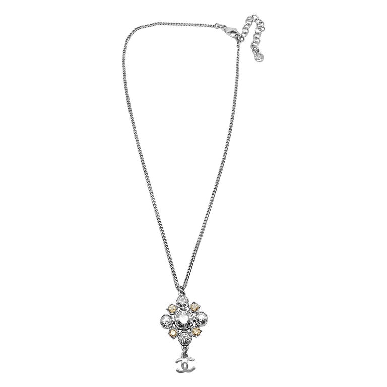 Chanel Crystal CC Logo Necklace 2010 For Sale at 1stDibs