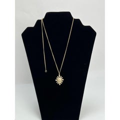 Chanel Crystal CC Necklace Gold Pearly Fashion Jewelry