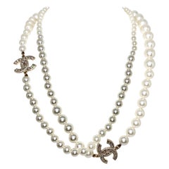 Chanel Crystal CC Pearl Necklace