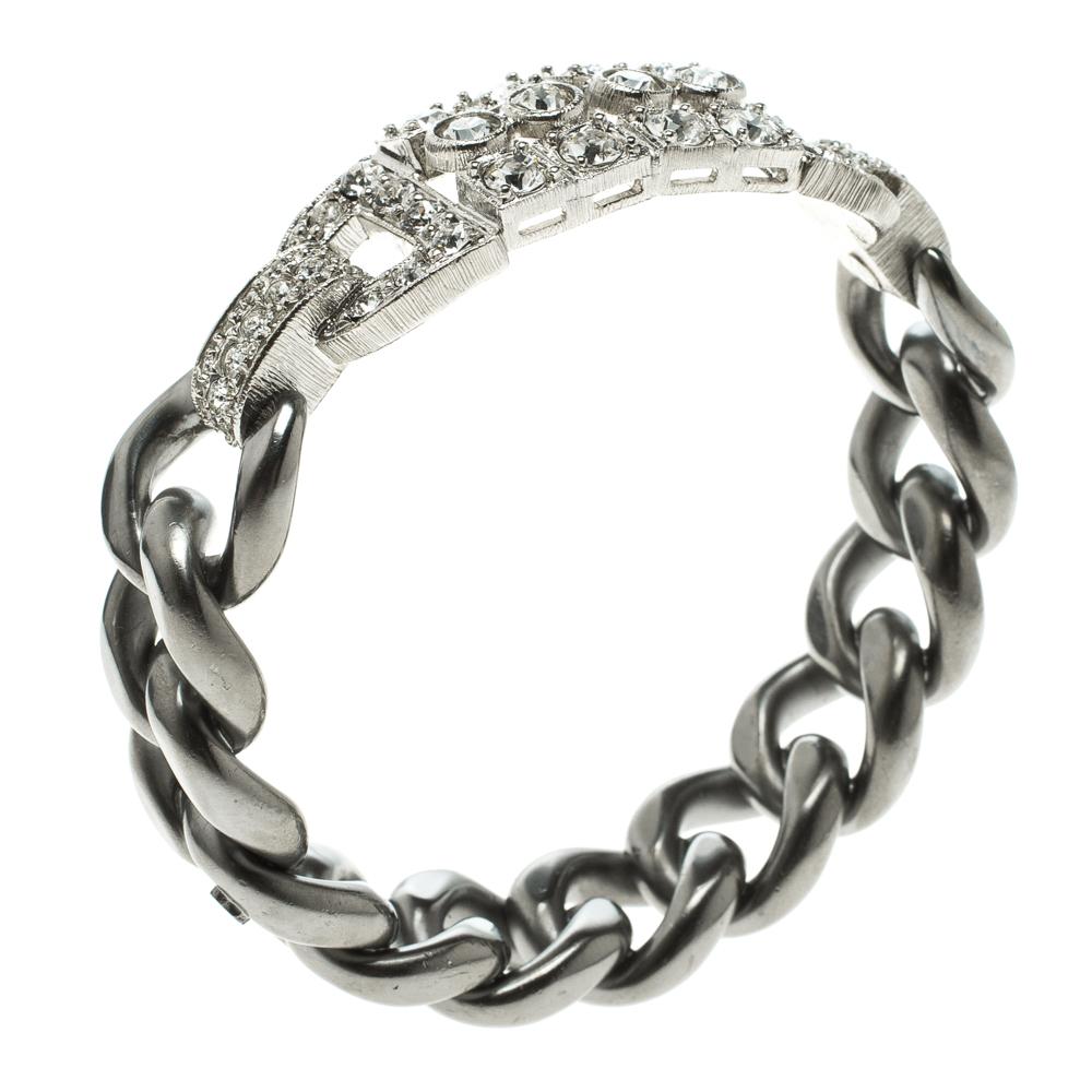 Chanel Crystal Chain Link Bracelet In Good Condition In Dubai, Al Qouz 2