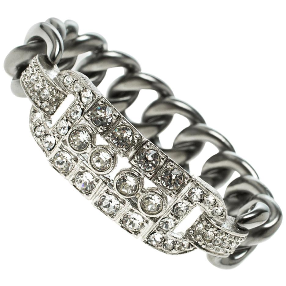 Chanel Crystal Chain Link Bracelet
