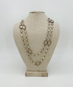 Chanel Crystal Chicklet Sautoir Station Necklace Vintage c1981