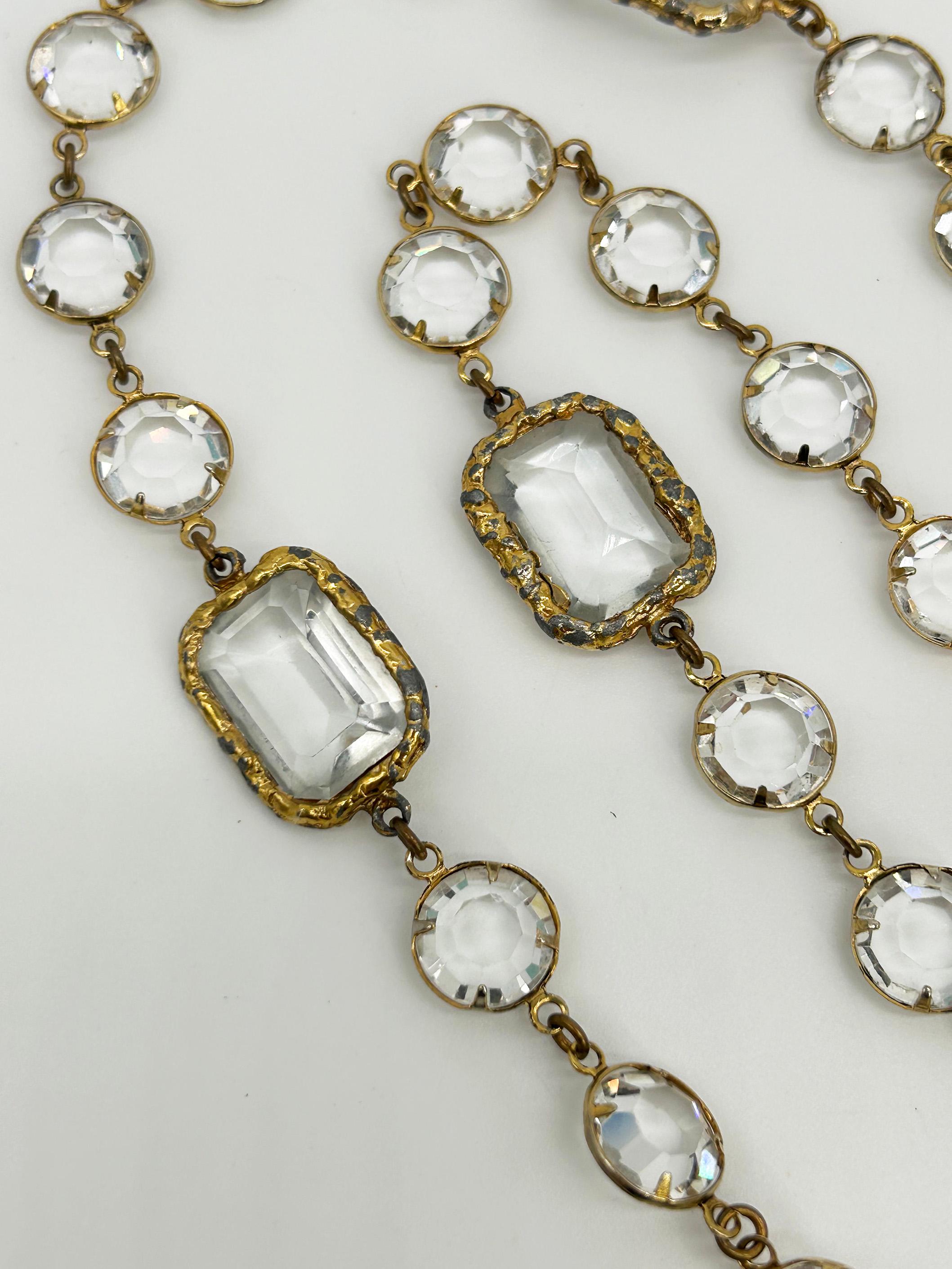 Chanel Cristal Chicklet Sautoir Estación Collar Vintage c1981 en venta 1