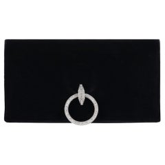 Chanel Crystal Detailed Velvet Clutch Bag