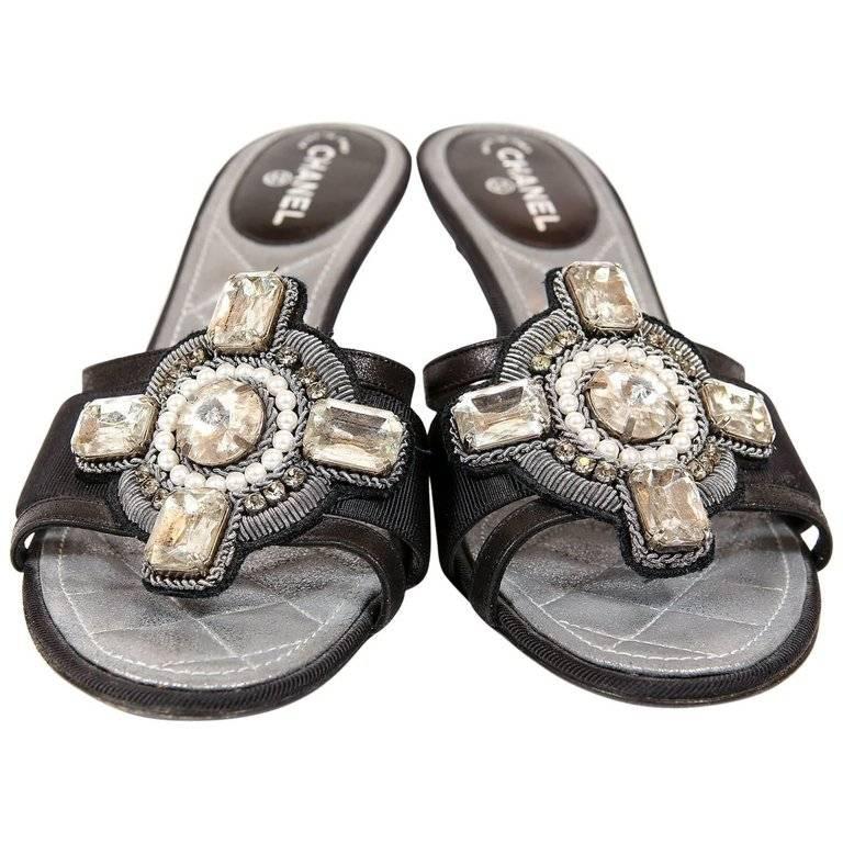 Chanel Crystal verschönert Laufsteg Schuhe, Größe 36 im Angebot