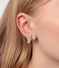 Chanel Crystal Gold Tone Four Leaf Clover CC Stud Earrings