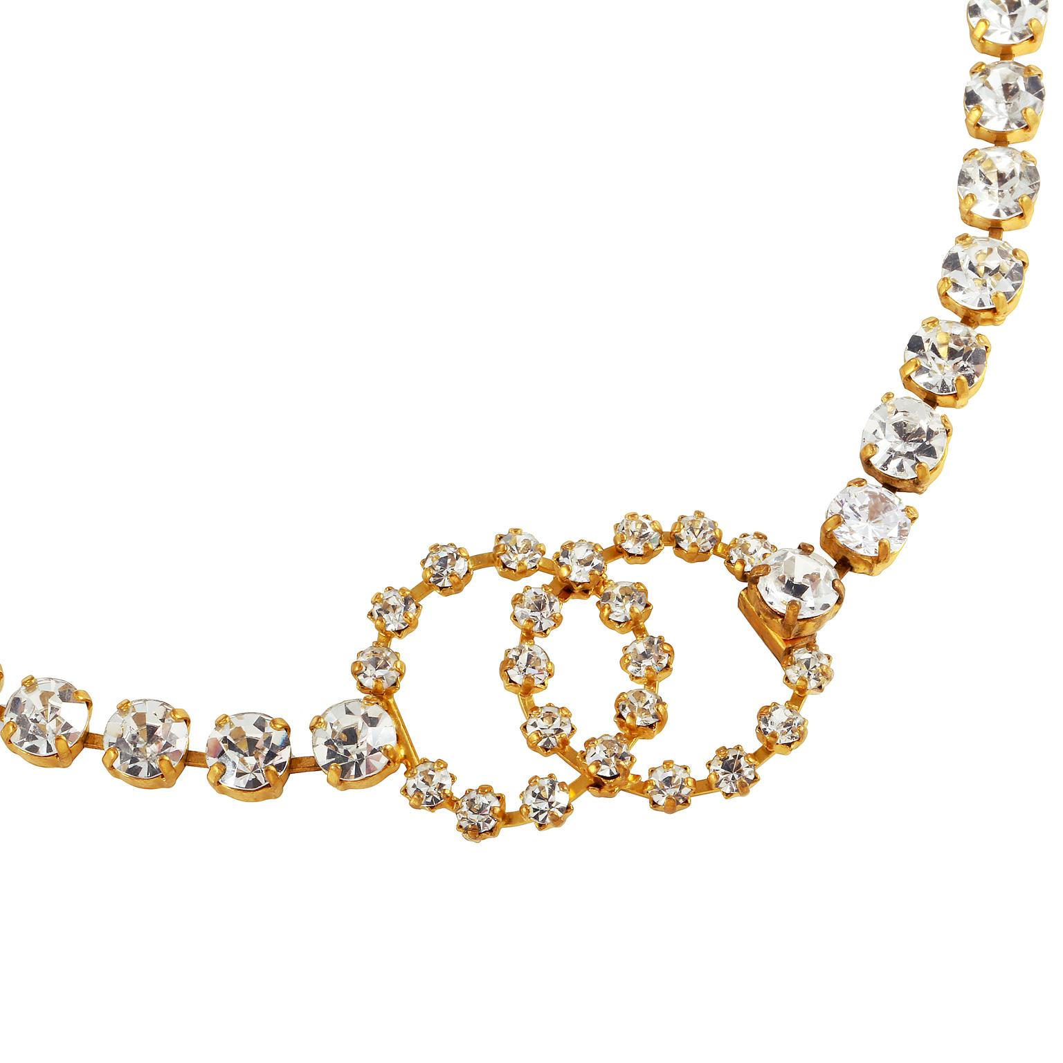 Women's Chanel Crystal Interlocking Circles Necklace