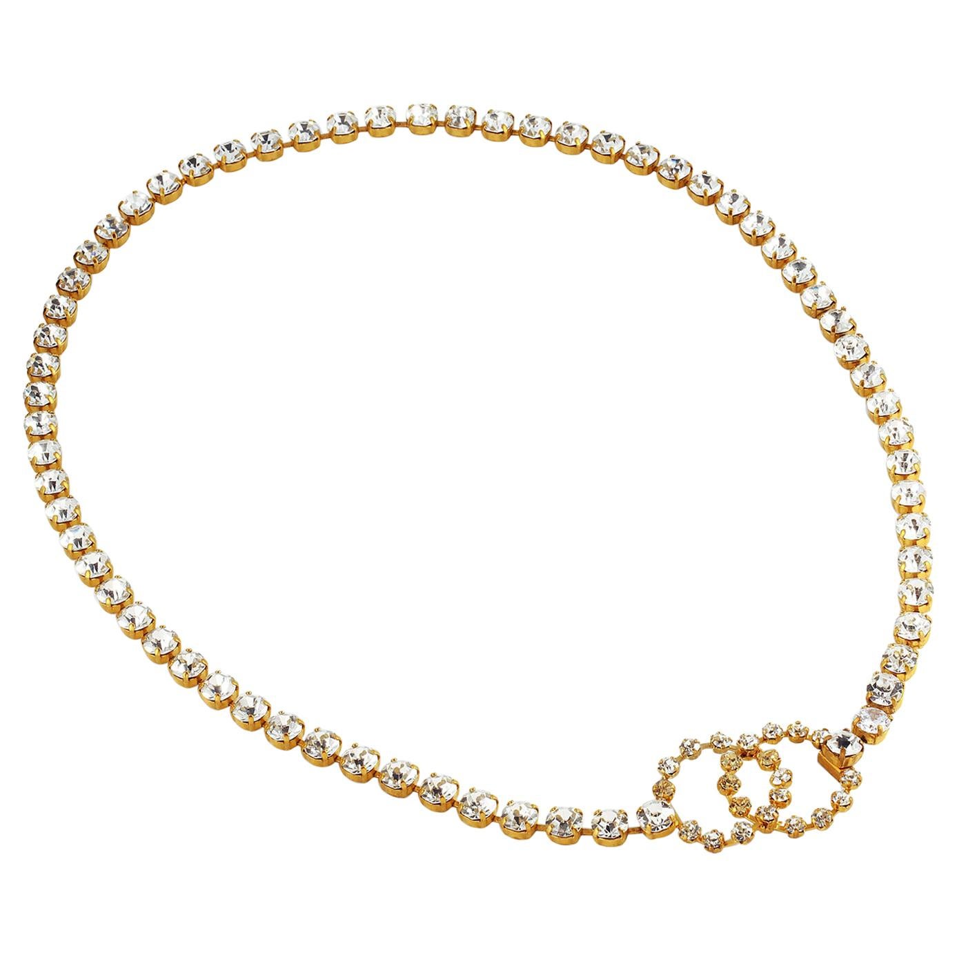 Chanel Crystal Interlocking Circles Necklace