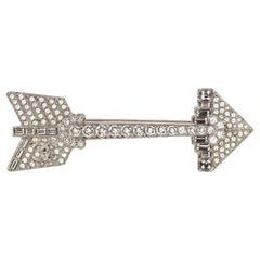 Chanel Crystal Rhinestones Arrow Brooch Pin