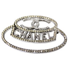 Chanel Crystal Silver-Tone Hat Brooch 2017