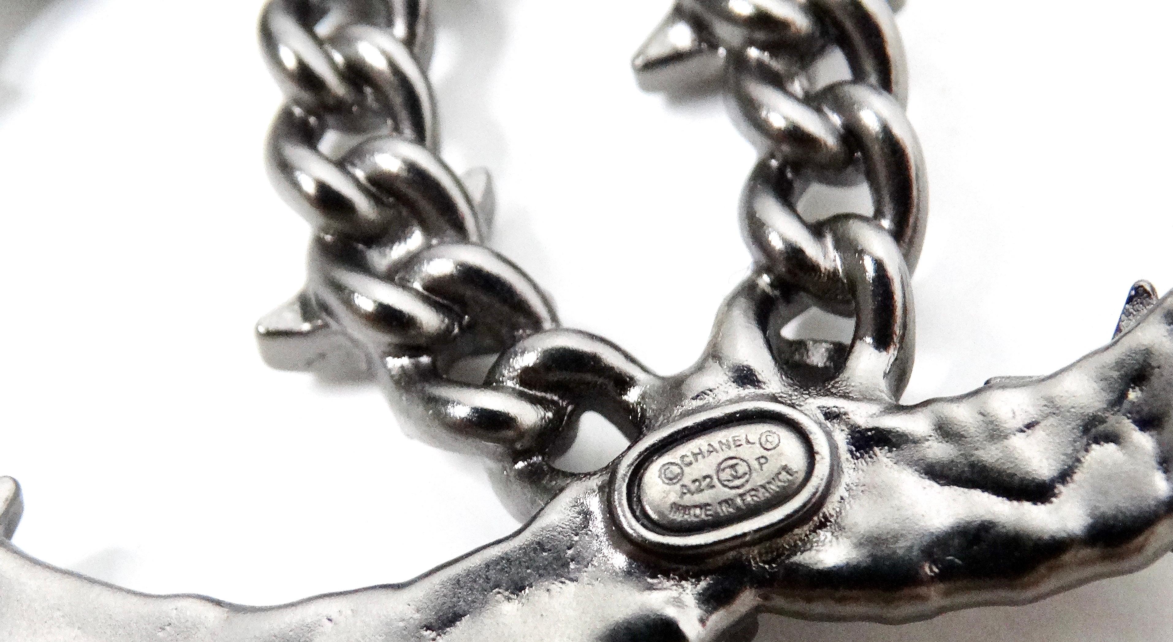 Chanel Crystal Star Interlocking Cc Ruthenium Bro… - image 5