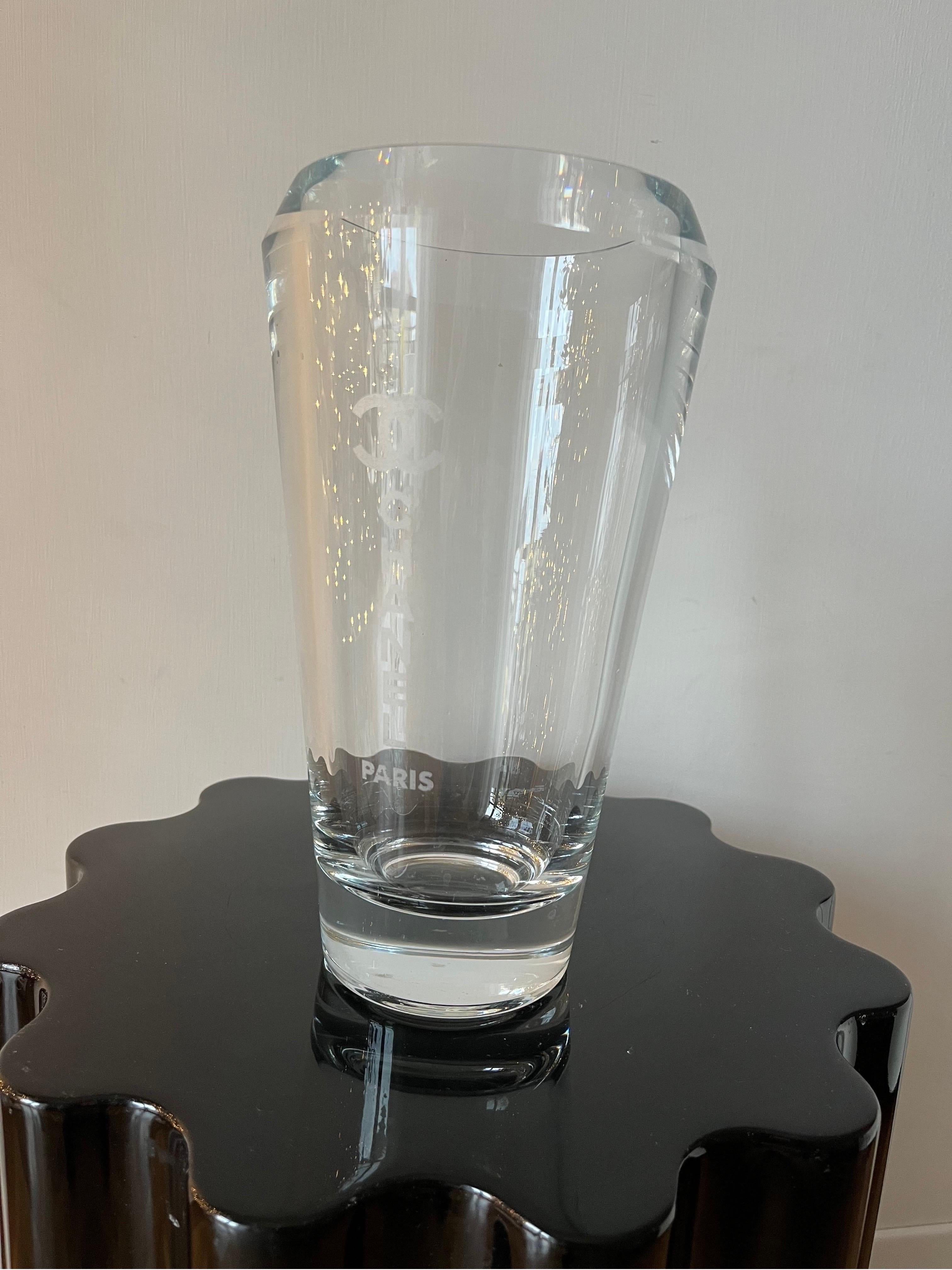 Late 20th Century Chanel Crystal Vintage Vase Special Price  For Sale