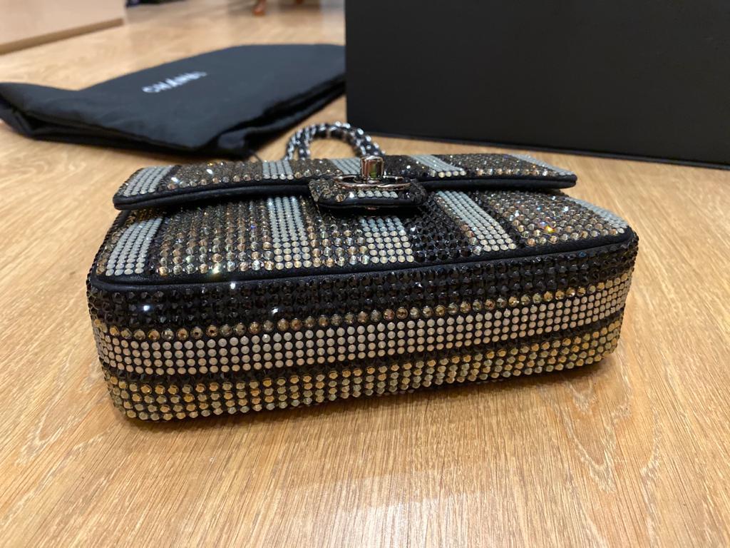 Chanel Crystals Suede Bag For Sale 5