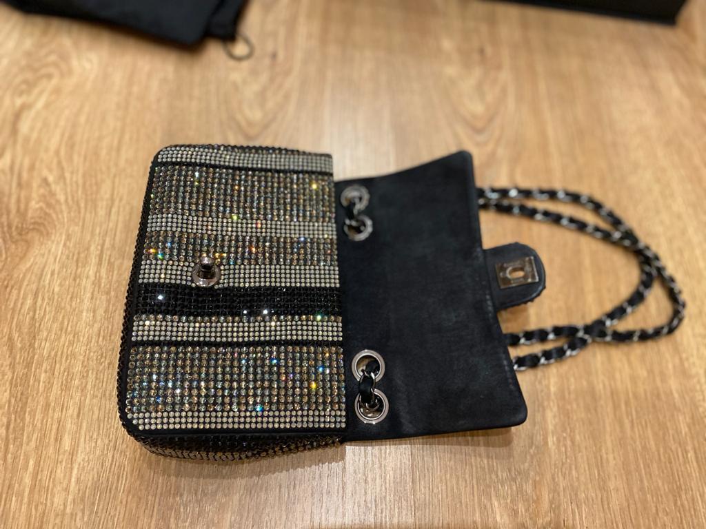 Chanel Crystals Suede Bag For Sale 7