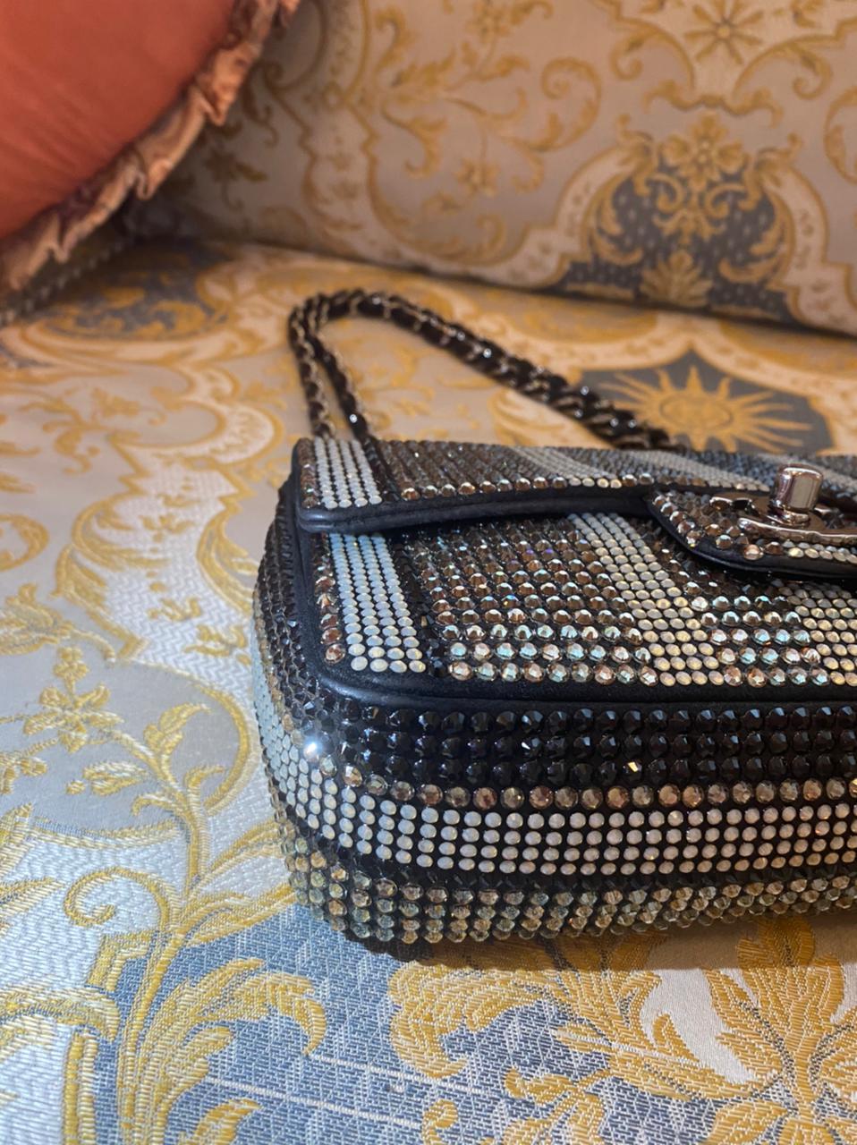 Chanel Crystals Suede Bag In Excellent Condition For Sale In New York, NY