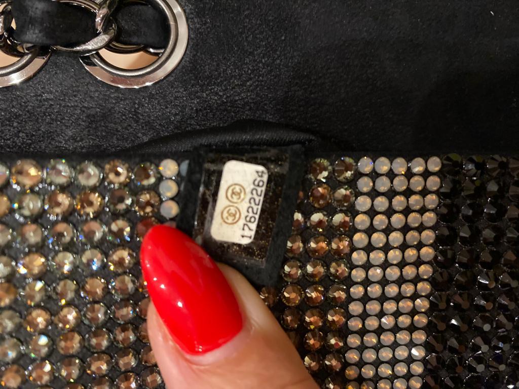 Chanel Crystals Suede Bag For Sale 1