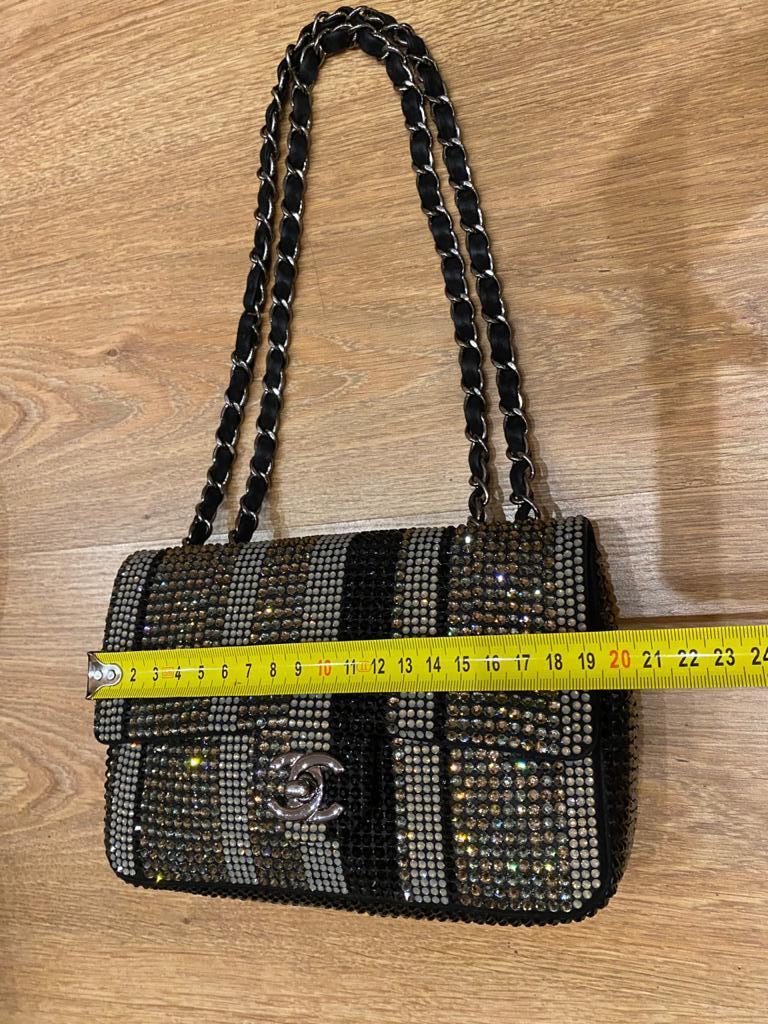Chanel Crystals Suede Bag For Sale 2