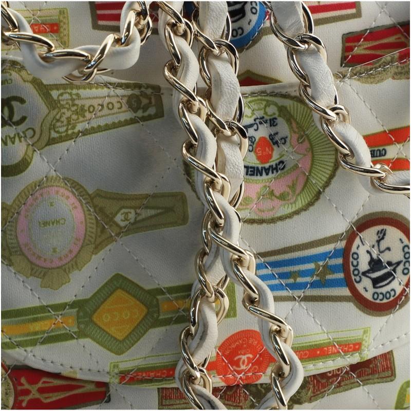 Chanel Cuba Classic Einzelne Klappe Tasche Gesteppt Gedruckt Satin Mini 3