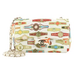 Chanel Cuba Classic Einzelne Klappe Tasche Gesteppt Gedruckt Satin Mini