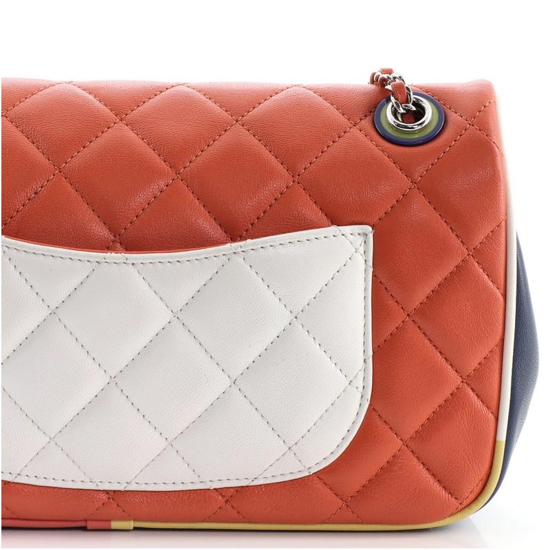 Orange chanel Cuba Color Flap Bag Quilted Lambskin Medium