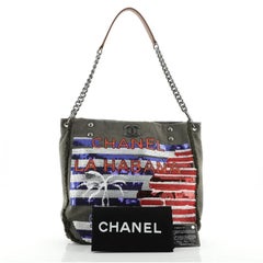 Chanel Cuba La Habana Chain Hobo Sequin Embellis Canvas Medium