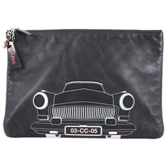 Chanel Cuba La Habana O Case Clutch Printed Embossed Lambskin Large