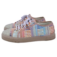 CHANEL Cuba Logo CC Tweed Zapatillas con cordones